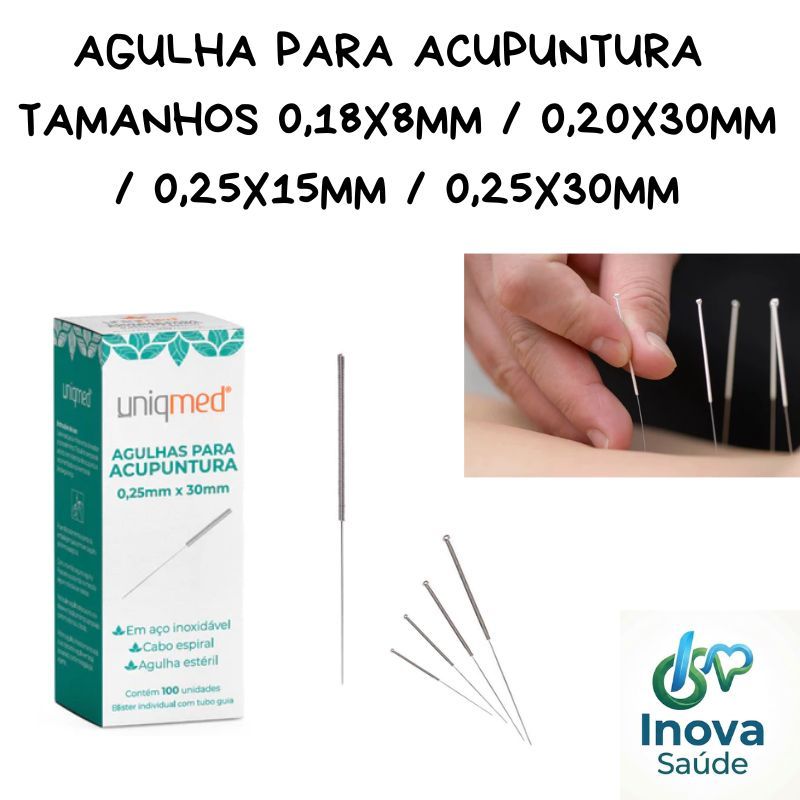 Agulha para Acupuntura 100 Agulhas UniqMed Individual
