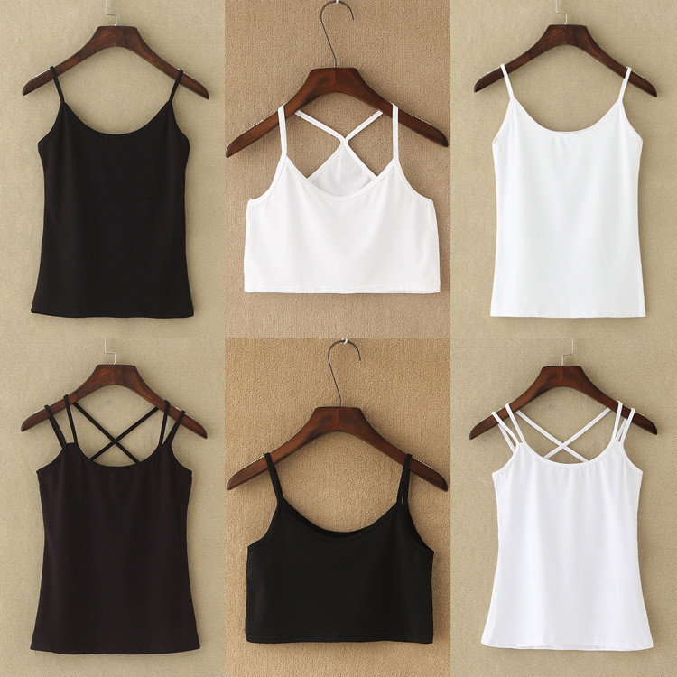 Verão versão coreana Modal topo senhoras pequena camisola em forma de I colete em forma de Y colete com decote em U