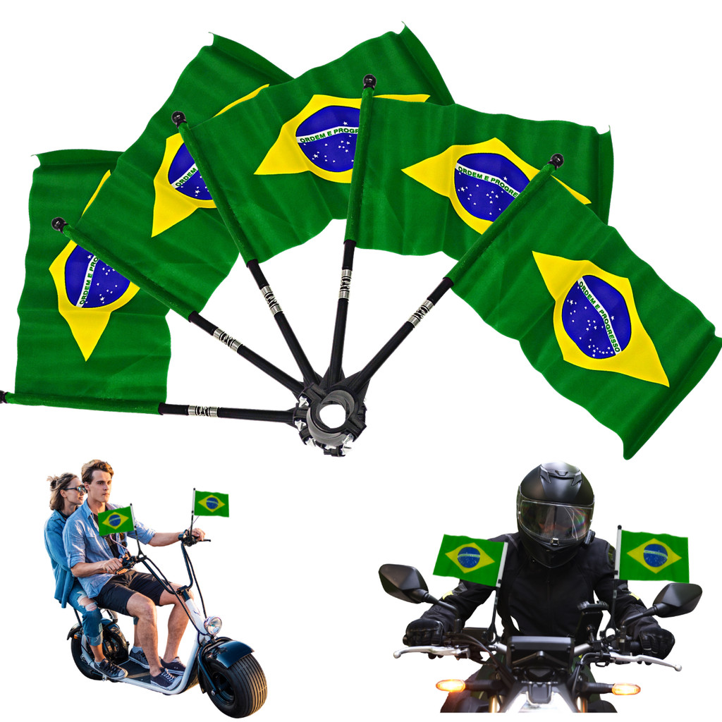 Kit 6 Bandeira Brasil Moto Bicicleta Copa Do Mundo Torcedor Nome do desenho