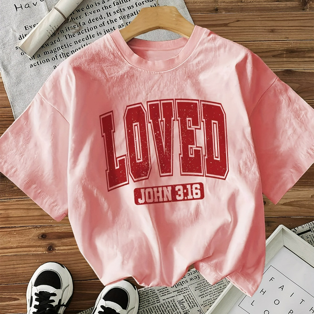 Camiseta T-shirt Feminina Cristã Estampa 'LOVER'  Camiseta Estilosa Confortável Algodão 100%