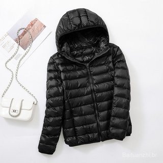 Casaco de plumas Uniqlo, roupa de plumas, chapéu, casaco de plumas feminino leve e quente RV7F
