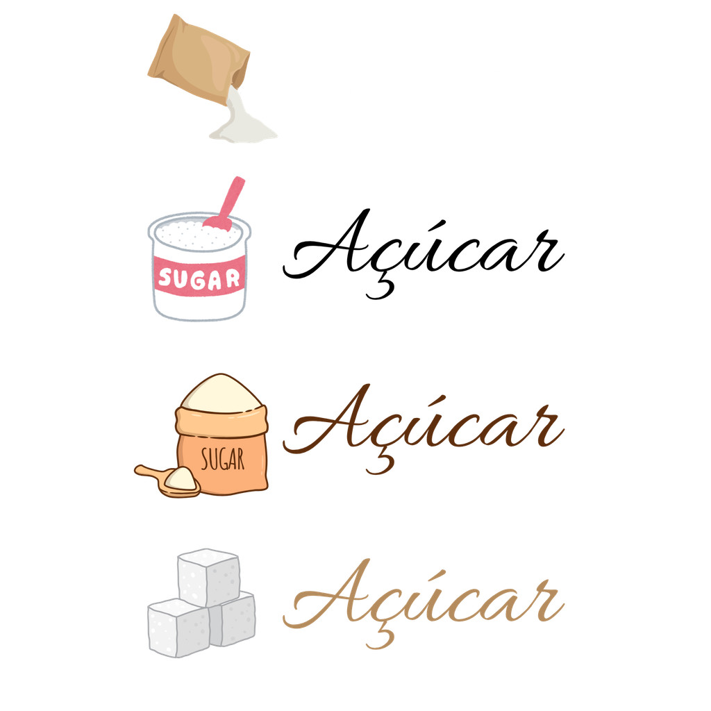Stickers Adesivos Utilidades Domésticas - Açucar - Alto relevo - "APLIQUE VC MESMO".