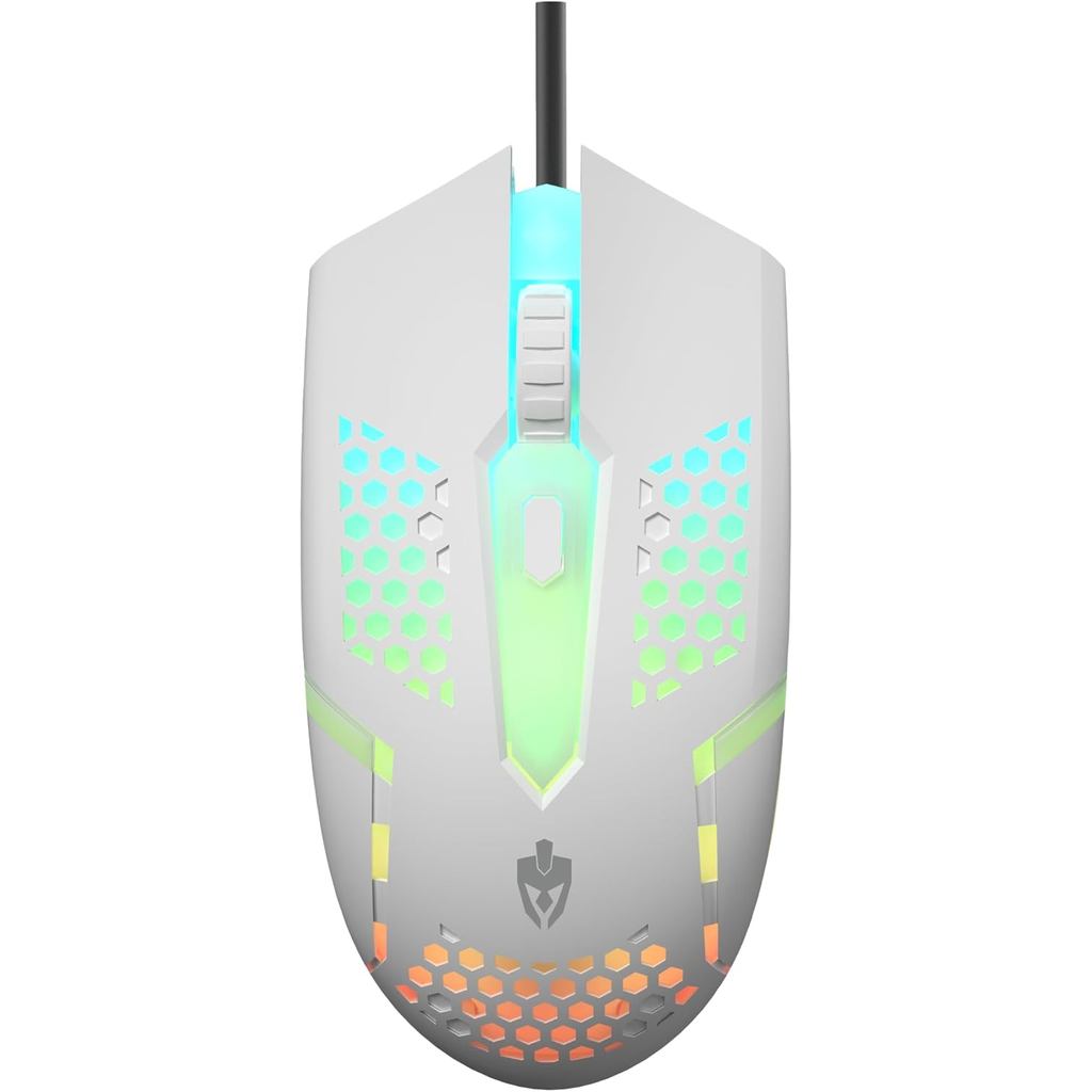 Kit Gamer Evolut Starter 4x1 EG-55, Mouse, Teclado, Headset e Mousepad, Rainbow, Branco