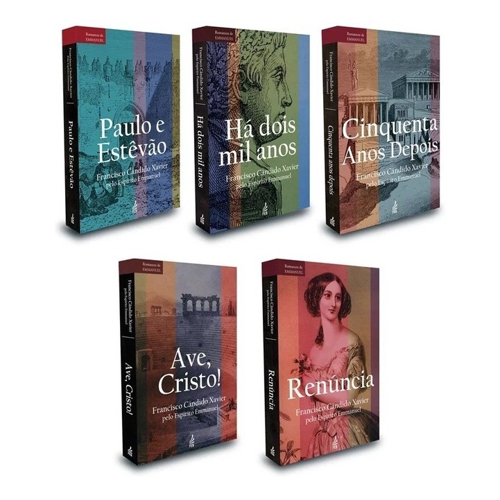 Kit Romances De Emmanuel, De Francisco Cândido Xavier, Emmanuel. Editora Feb, Capa Mole. Em Português, 2010 -  5 Livros