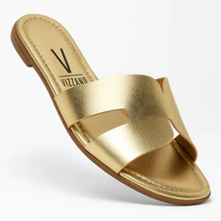 Sandália Rasteirinha Vizzano Feminina Brilho Original 6371 Dourado