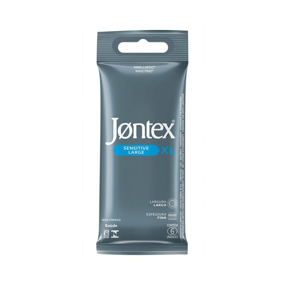 PRESERVATIVO MASCULINO JONTEX SENSITIVE LARGE XL COM 6 UNIDADES