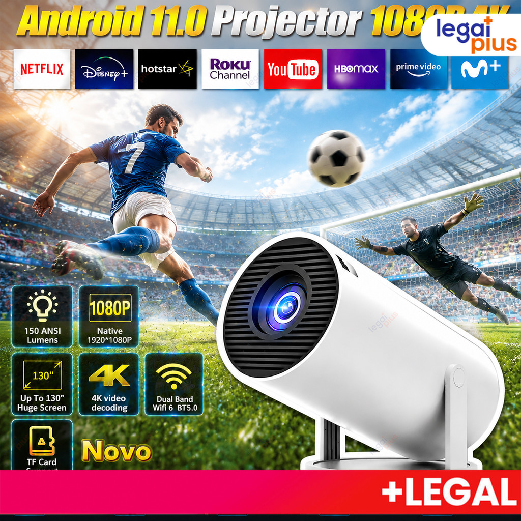 Projetor 4K HD 150 Polegadas Celular, Tv B0x, Xbox, PS, Pc, Wifi HY300 Pro Magcubic Envio Imediato