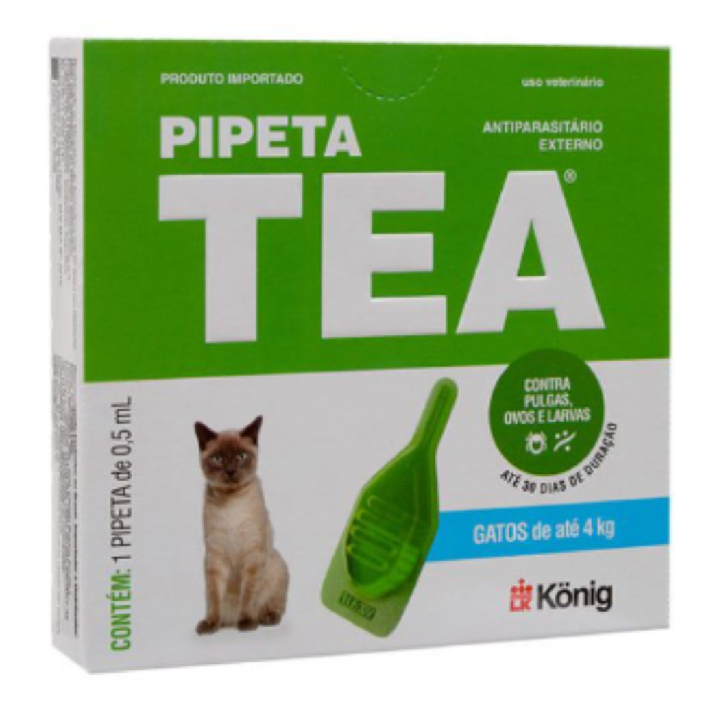 Pipeta Tea Para Gatos Até 4kg Pipetas de 0,5ml - Konig