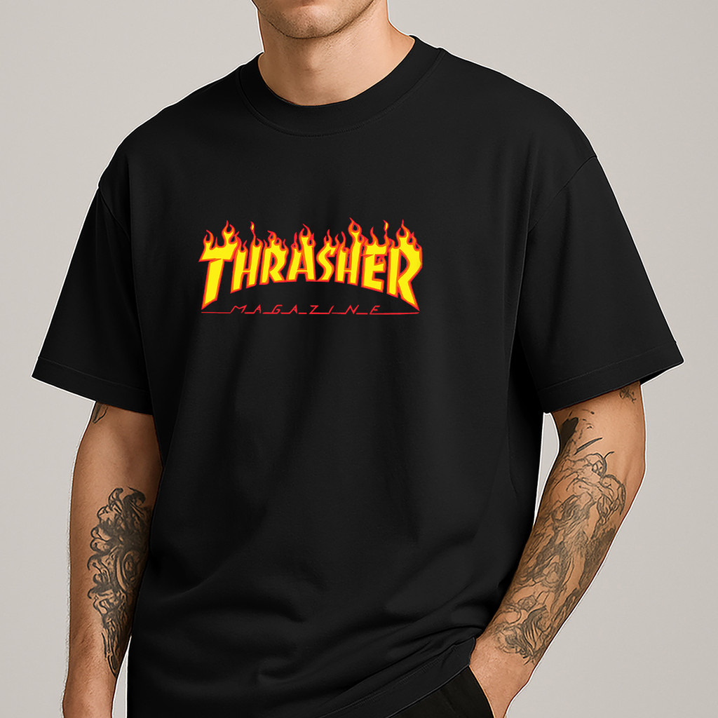 Camiseta Oversized Thrasher Masculina Estampada Streetwear Estilosa em Oferta na Shopee