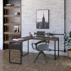 Mesa em L Kuadra Office 135X150X75cm