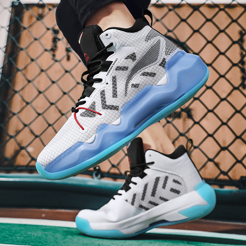 Tênis de basquete masculino lâmina afiada respirável esportes tênis adolescentes tênis de treinamento de combate real