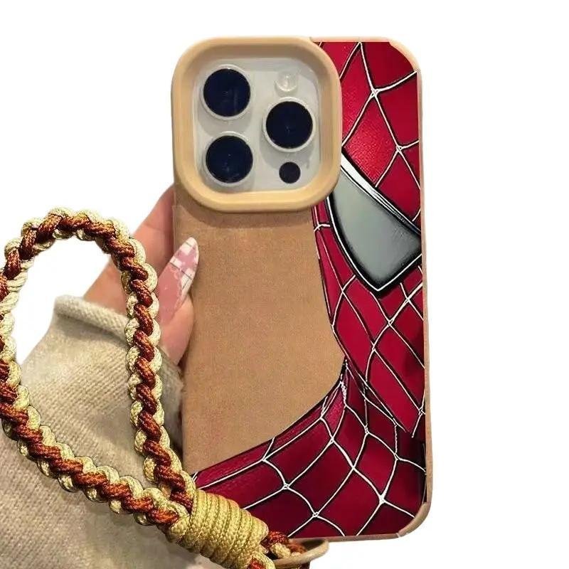 Capa Protetora, Capa de Pelúcia Clássica do Homem-Aranha Vermelho, Compatível com iPhone 16, 11, 17, 15, 12, 13, 14, Pro