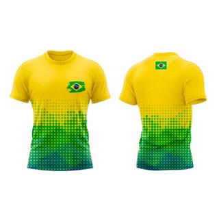 Camisa Masculina Brasil Especial da Copa Manga Curta Amarela Bolinha - Mar Negro em Oferta na Shopee