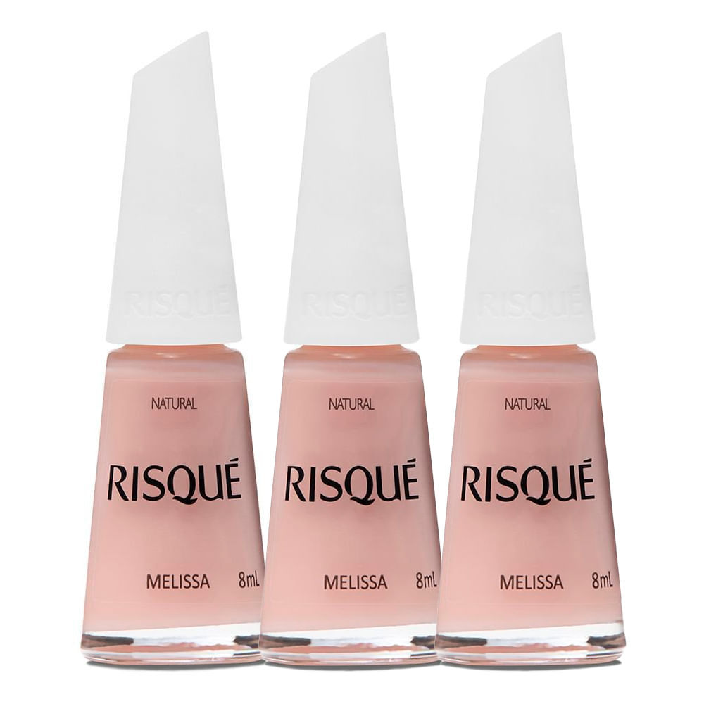 Kit 3 Esmalte Risqué Nude Natural Melissa 8ml em Oferta na Shopee