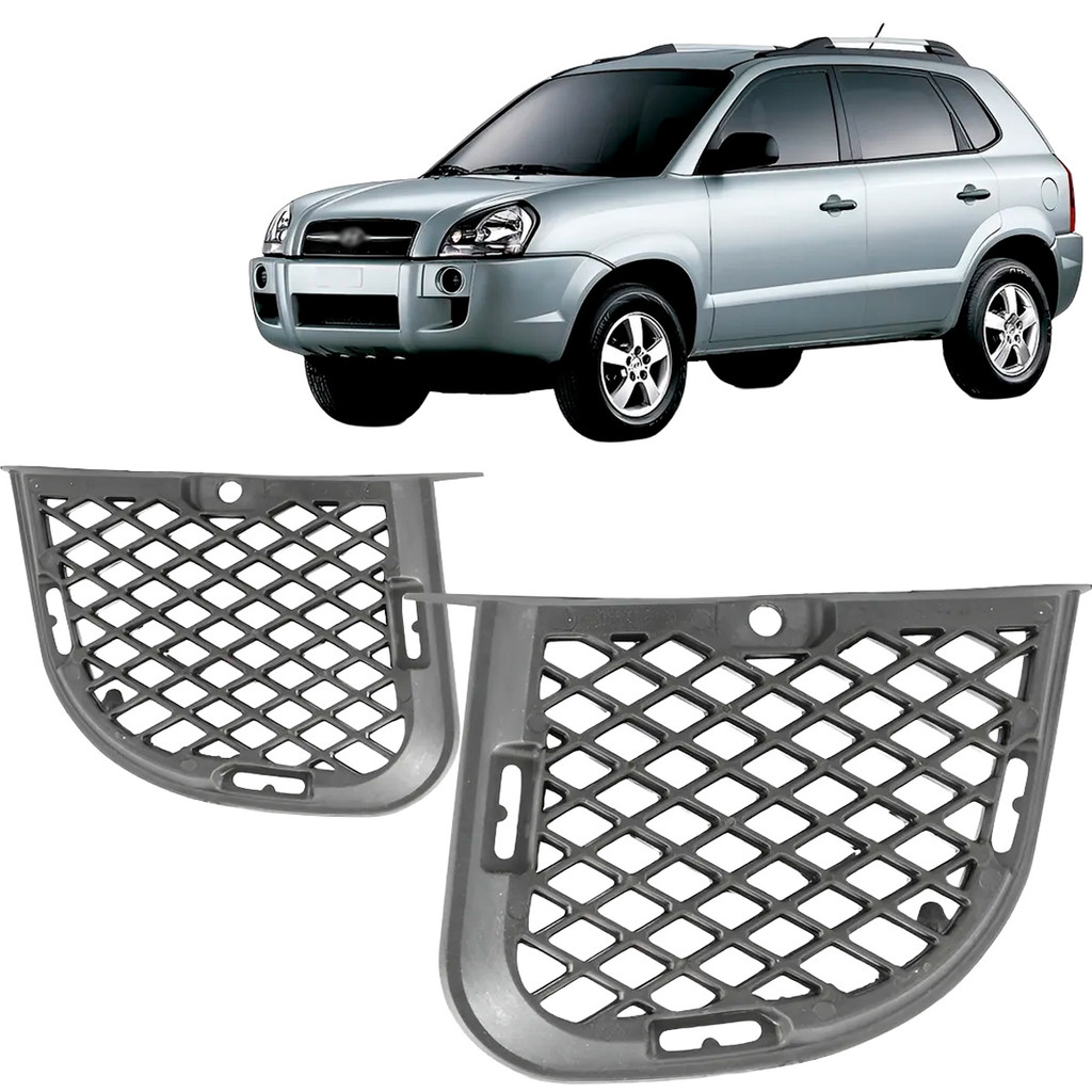 Grade Lateral Parachoque Dianteiro Tucson 05 06 07 08 09 10 2011 2012 2013 2014 2015 2016 2017 em Oferta na Shopee