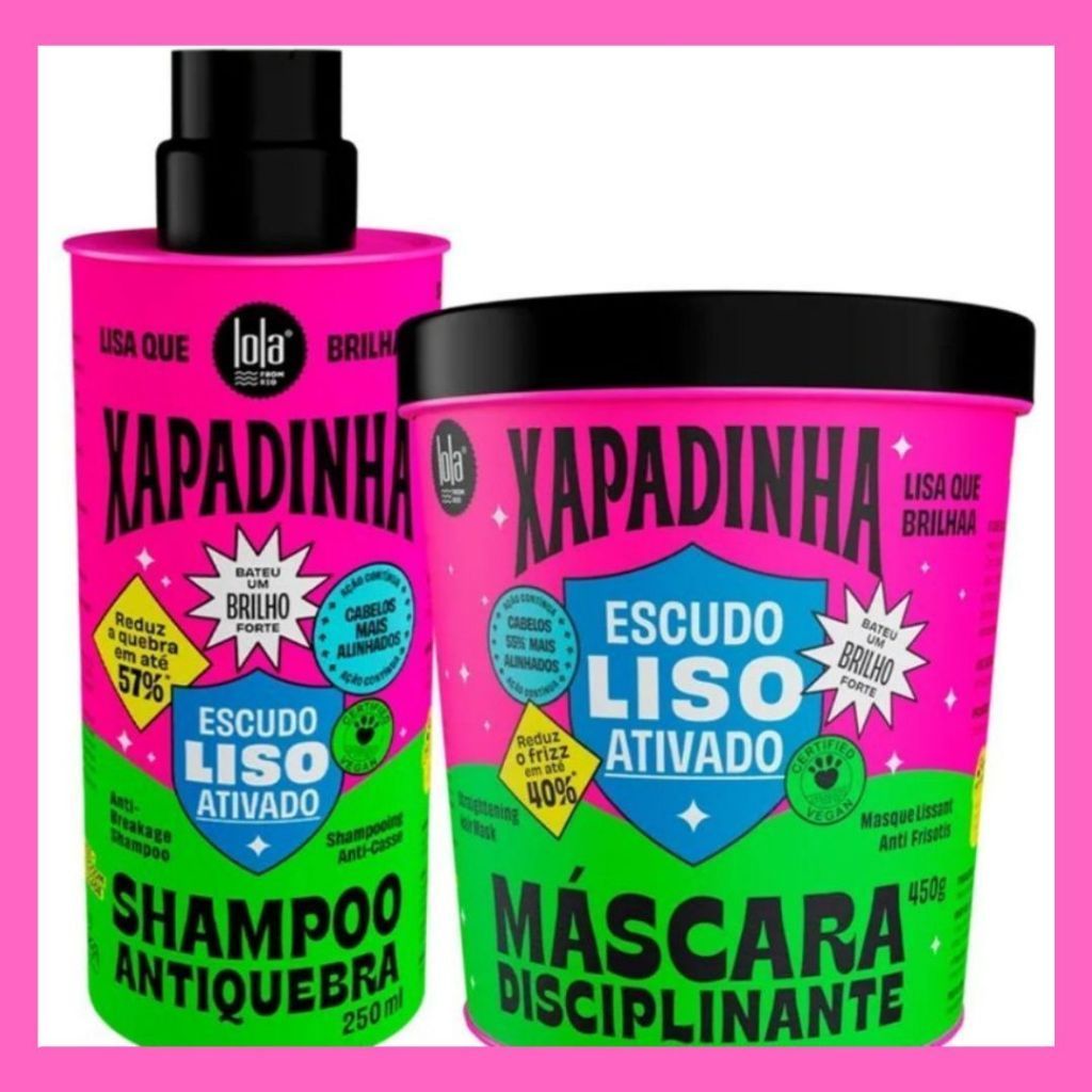 Kit Xapadinha Shampoo Anti-Quebra 250ml + Máscara Disciplinante 450g Lola Cosmétics em Oferta na Shopee