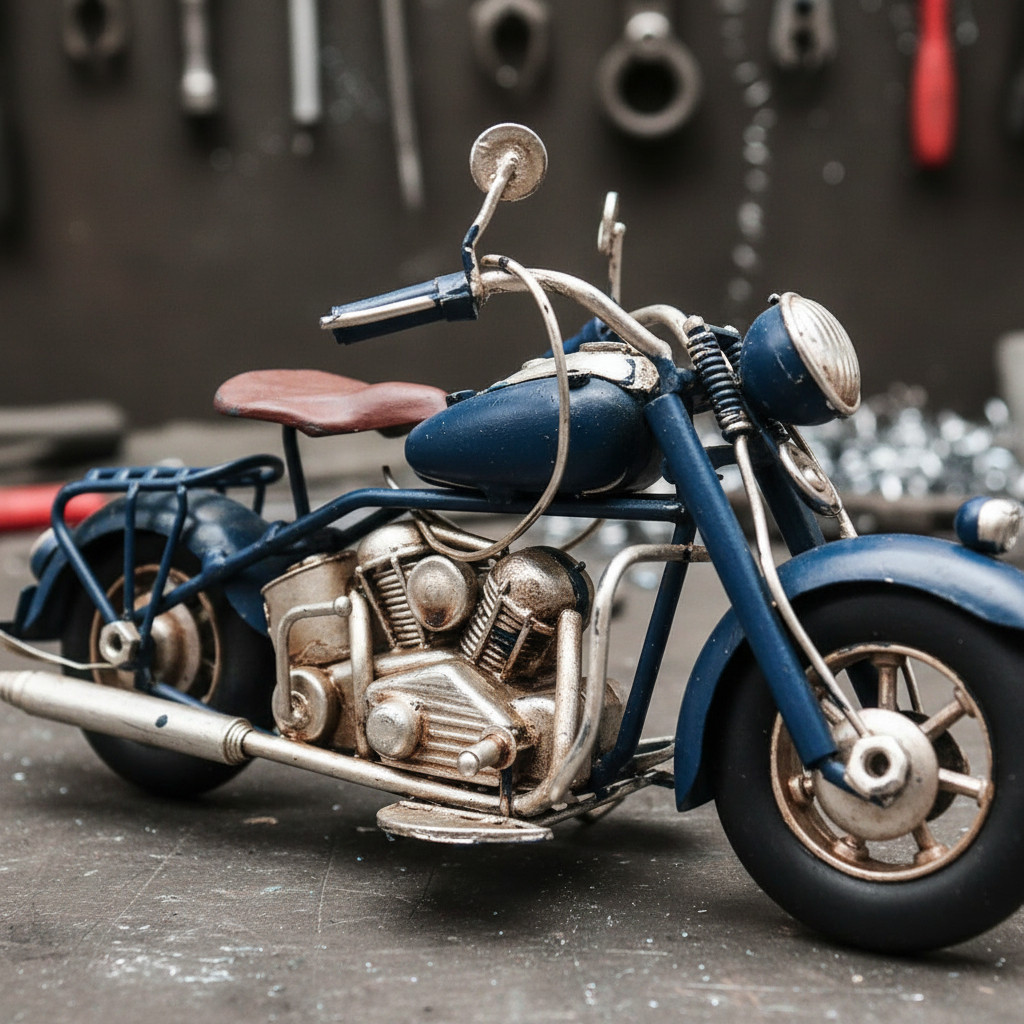 Moto Miniatura Metal Sucata Retro Vintage Colecionável - Miniatura de Moto coleção