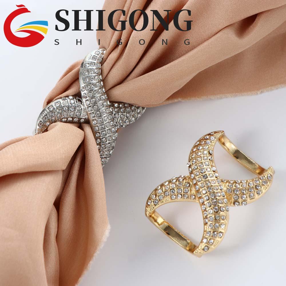 SHIGONG Jóias Cristal Simples Lenço De Seda Fivela Prendedor Cachecóis Clássico Xale Anel Clipe em Oferta na Shopee