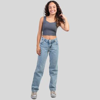 Calça Mom Jeans Feminina Roupa Moda Infantil Juvenil 8 ao 16 em Oferta na Shopee