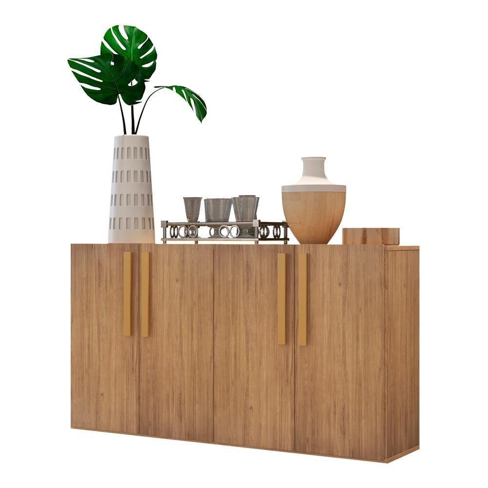 Aparador Buffet 4 Portas Suspenso Viena Rustic/natural
