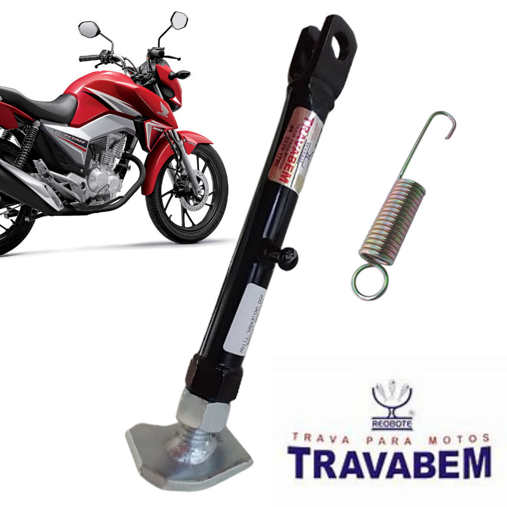 Cavalete Descanso Lateral Regulagem Cg Titan 125 150 160 Pezinho + MOLA em Oferta na Shopee