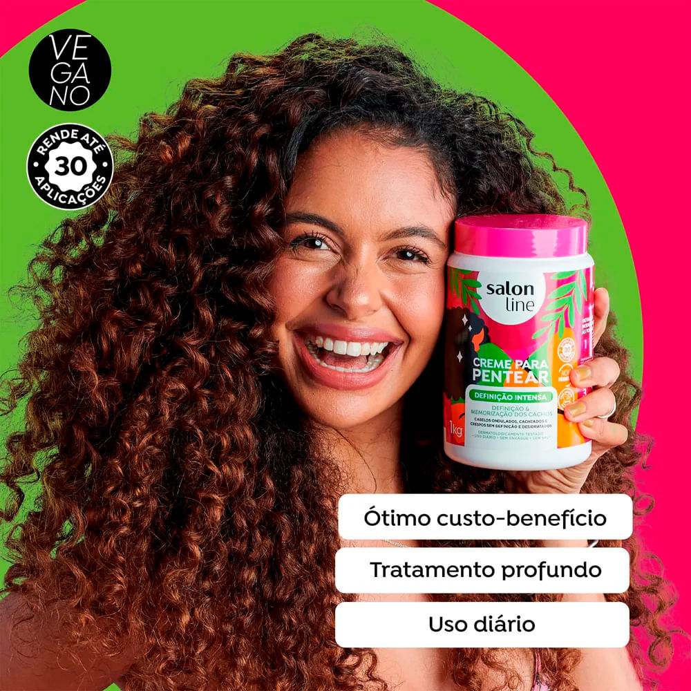Detalhes do Kit Creme Para Pentear Salon Line Definição Intensa 1Kg - 2 Unidades