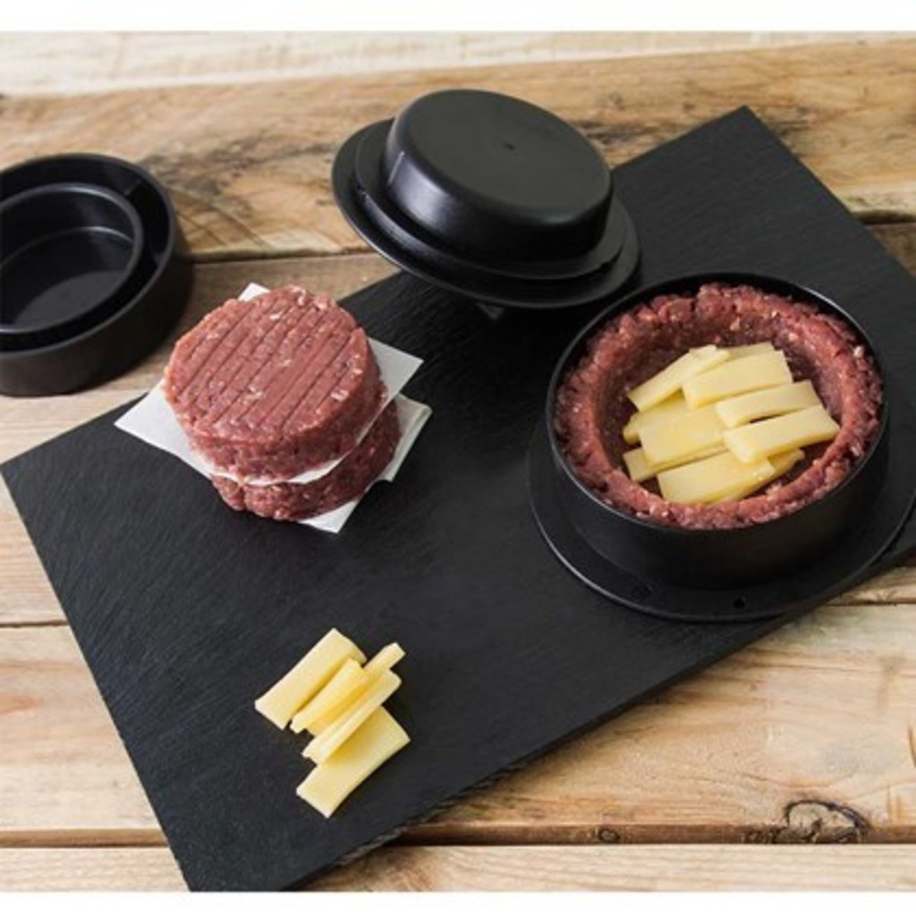 Conjunto Molde 12X6CM De Pressão De Carne De Hambúrguer Prensa Adequado Churrascos, Noites De Lanche