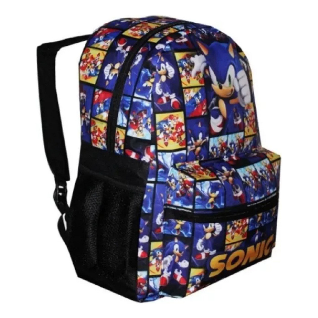 Mochila Sonic Games Bolsa Escolar Juvenil Infantil Costas  