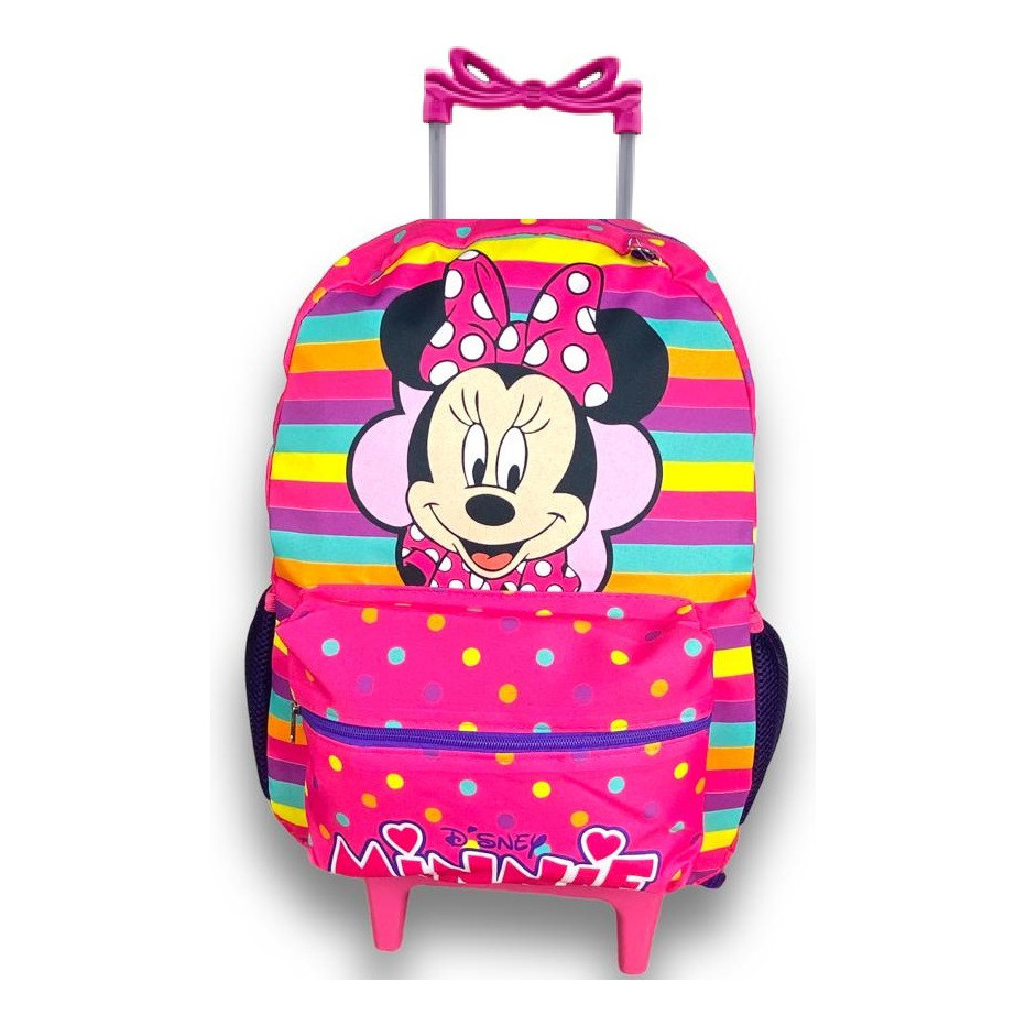 Mochila Infantil Minnie Mouse Bolsa Rodinhas Escolar Menina