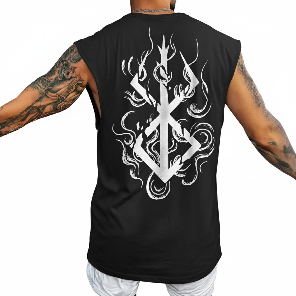 Regata Oversized Berserk Sacrifício Simbolo Grande Algodão Streetwear Academia 0376