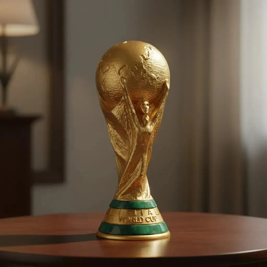 Taça Copa do Mundo 37cm Resina Réplica Troféu Futebol Fifa Decoração Colecionável Presente
