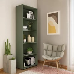 Kit 3 Estantes para Livros com 5 Prateleiras 180CMX60CM Verde/Menta Menta