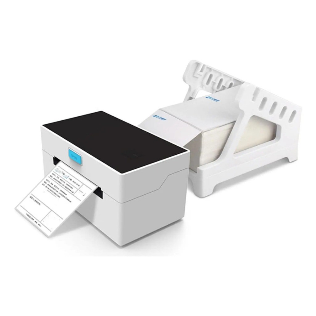 KIT Impressora Termica  de Etiquetas Adesivas Branco Portatil USB COM SUPORTE