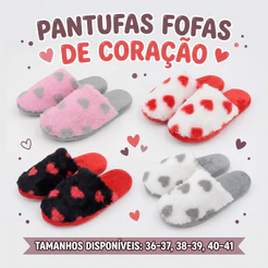 Pantufa Feminina Adulto Chinelo Forrada Pelúcia Antiderrapante Quentinha Confortável Inverno