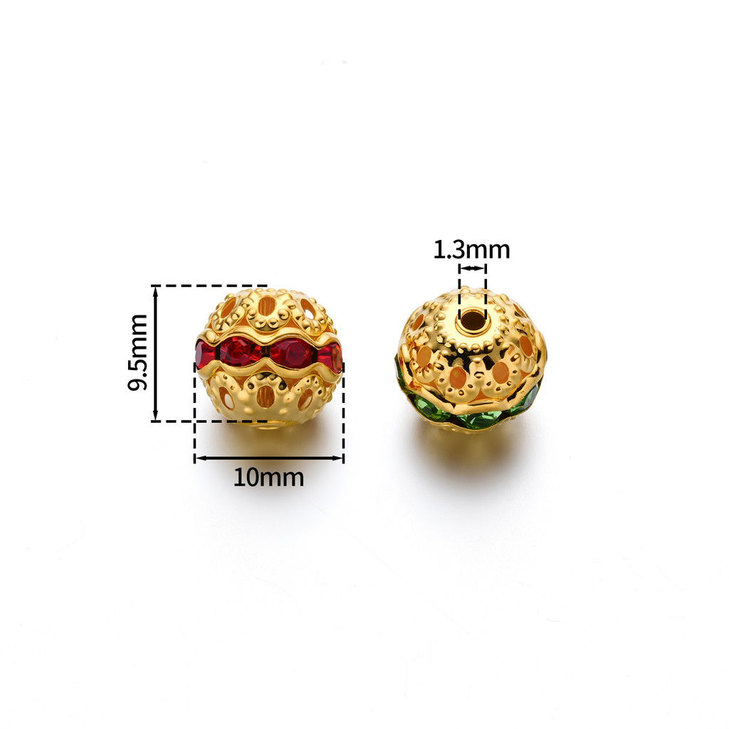 Detalhes do 10 Pçs Contas de Esfera com Strass 10mm Espaçadores Pave para Pulseiras de Cristal e Joias DIY de Luxo