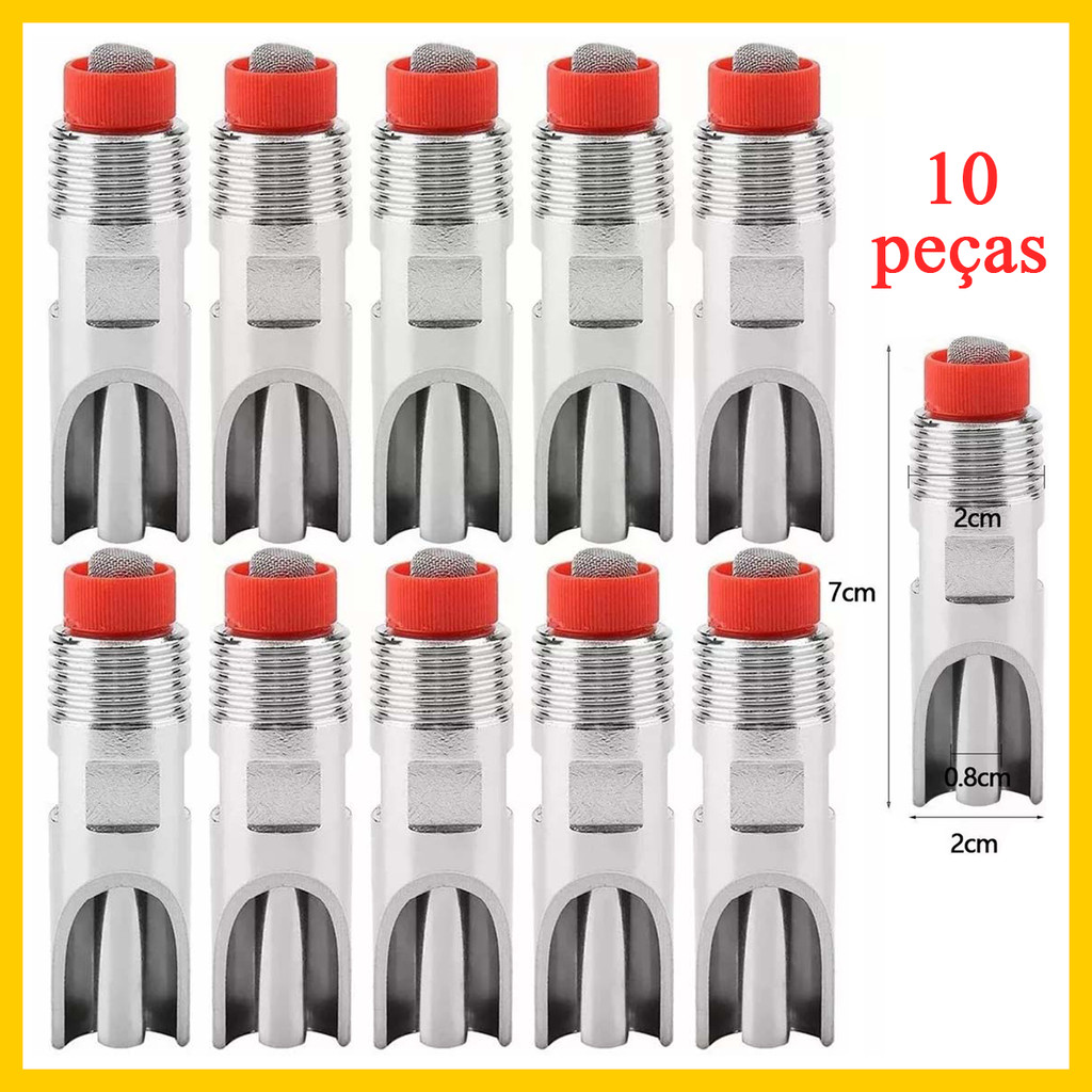 10 peças de aço inoxidável boca de porco bebendo Sprinkler (7x2cm), bebedouro de porco