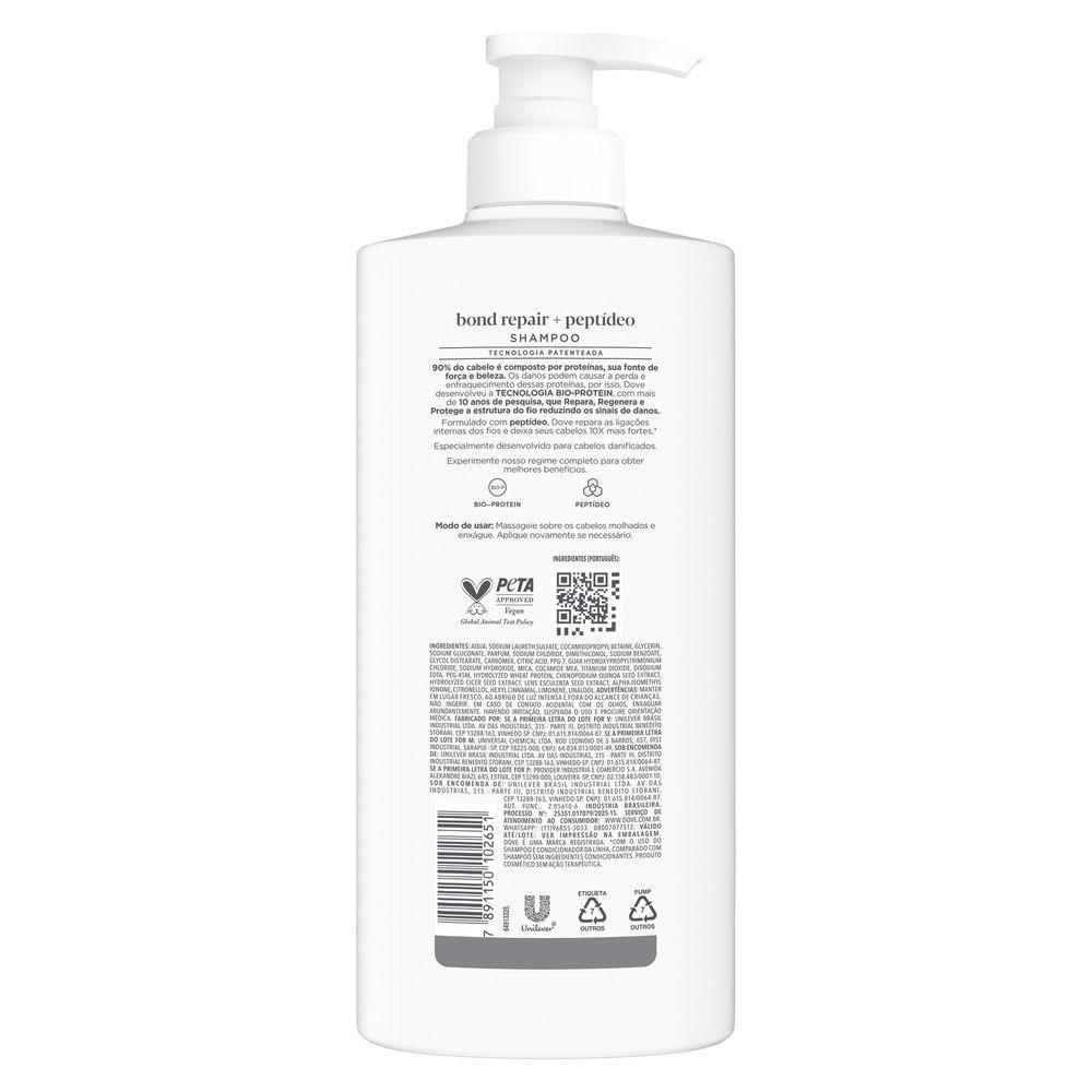 Shampoo Dove Bond Repair + Peptídeo 600ml · foto 2