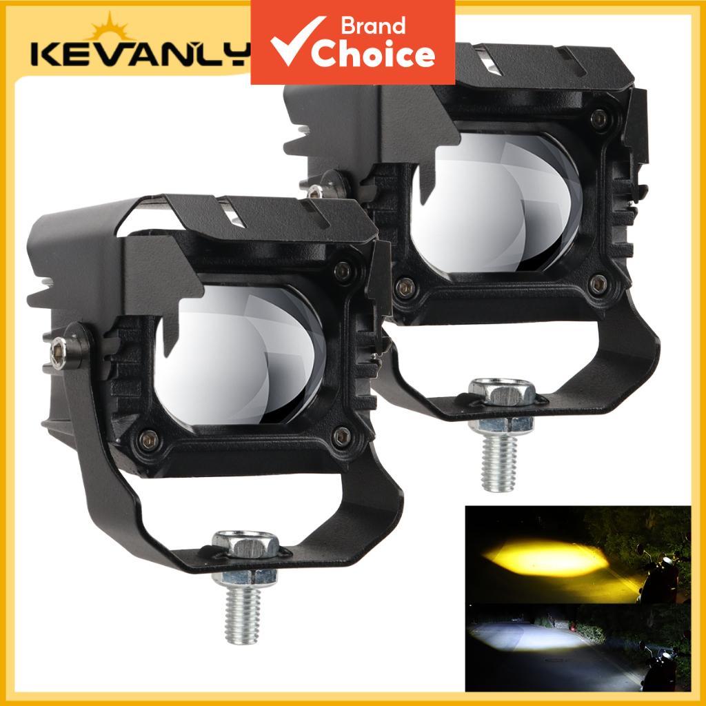 KEVANLY 2pcs faróis auxiliares frontais para motocicleta com angel eyes, holofotes adicionais, faróis de neblina