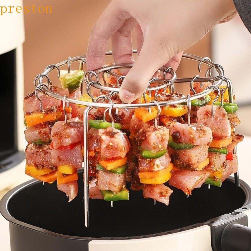Espetos Giratórios Da Grade De PRESTON , Suporte Do Espeto Fritadeira De Ar À Prova De Ferrugem De Aço Inoxidável , Crem