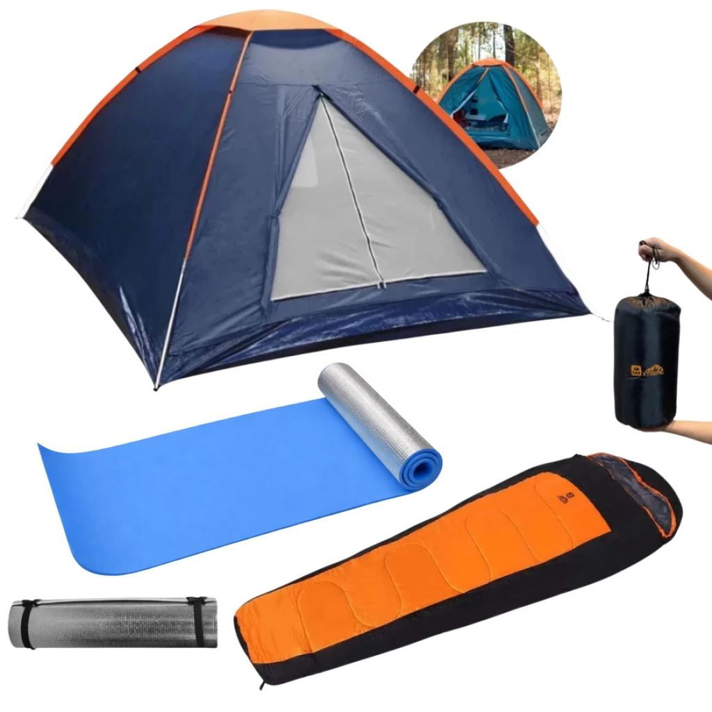 Barraca Panda 2 Lugares Ntk 600mm + Isolante Térmico + Saco de Dormir Xtreme para Acampar