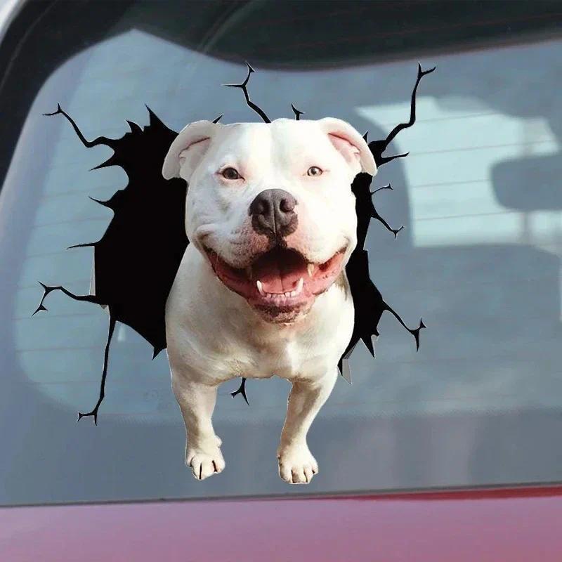 3D Animal Filhote De Cachorro Janela Quebrada Adesivos De Carro Decoração Da Motocicleta Simulação Buldogue Francês Auto