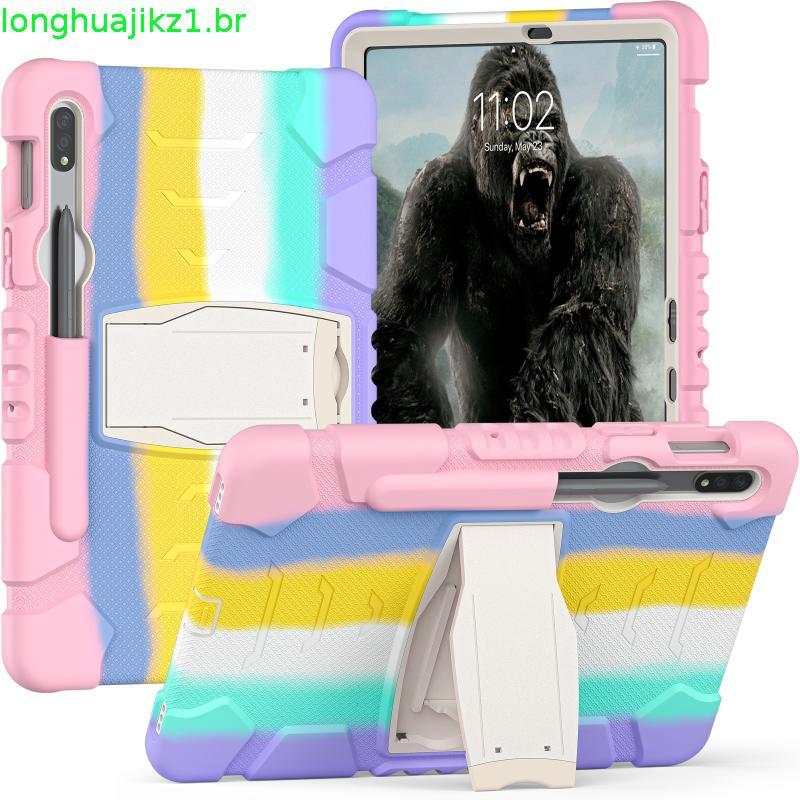 Envio No Mesmo Dia Para Samsung Galaxy Tab S7 +/FE S8 + Moldura De Tela De Proteção De 3 Camadas + PC + Capa Combinada D