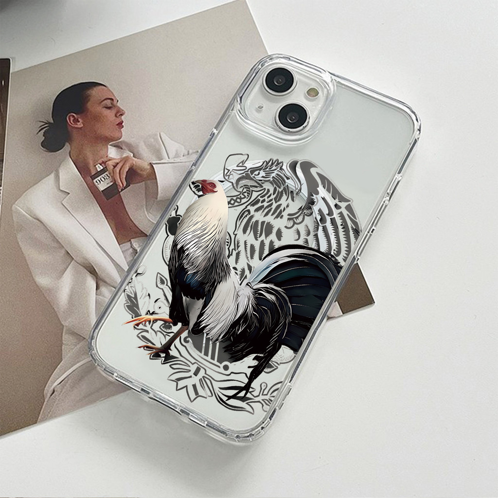 Capinha de Galo estilo retrô  Adequado Para iPhone 17 11 12 13 15 14 16 Pro Max XR XS Max Capa TPUchoque
