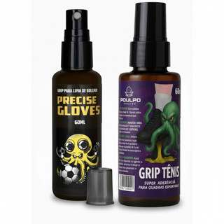 Kit 2 Peças Grip Spray Chuteira E Luva Goleiro 60ml Futsal Salão aderência e fixação Poulpo Sports