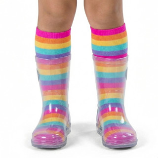 Meia Infantil Menina Galochita 3/4 Algodão Cano Longo Colorida Listrada Estampada Feminina em Oferta na Shopee