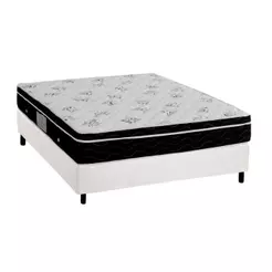Cama Box Viúva: Colchão Molas Bonnel Ortobom Nanolastic Physical Spring + Base CRC Courano White(128x188)