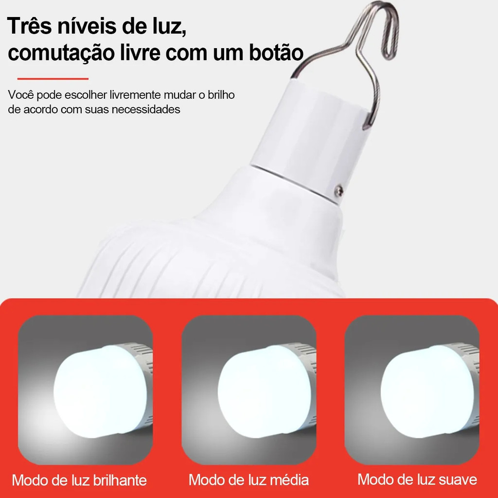 Detalhes do 20/40/80/100w Lampião Camping Led Recarregável Acampamen Barraca