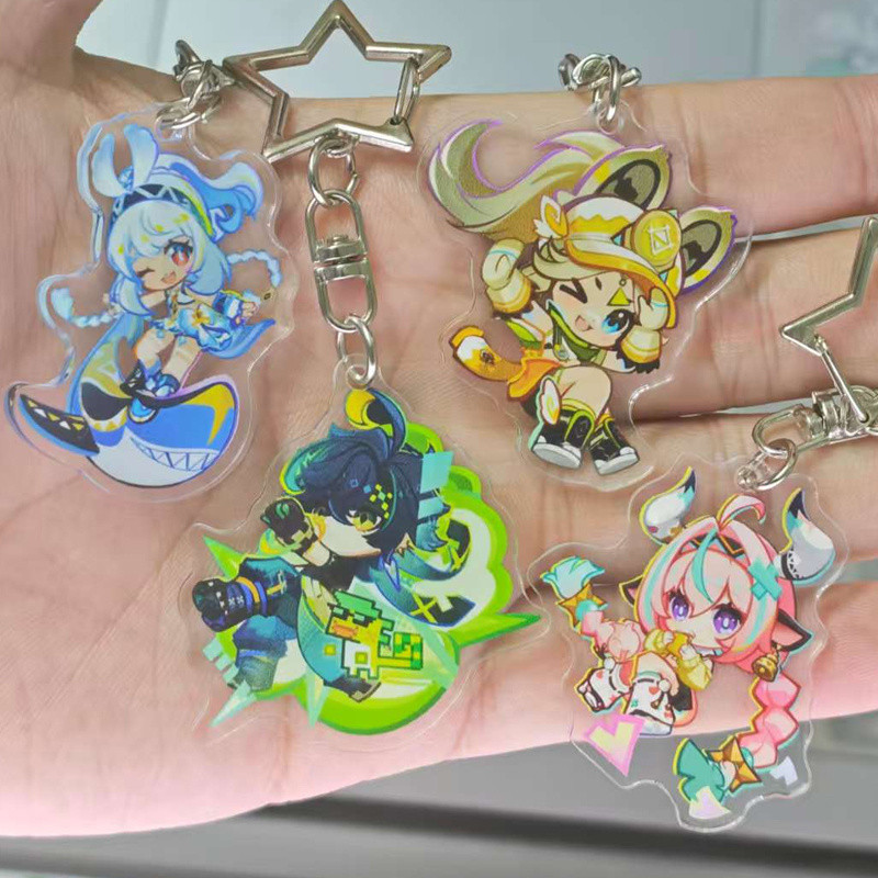 4 Pçs/Set Jogo Kawaii Cosplay Chaveiro Kinich Turnfire Hunt Varesa Kachina Mualani Impressão Dos Desenhos Animados Acríl — imagem 2 de 2