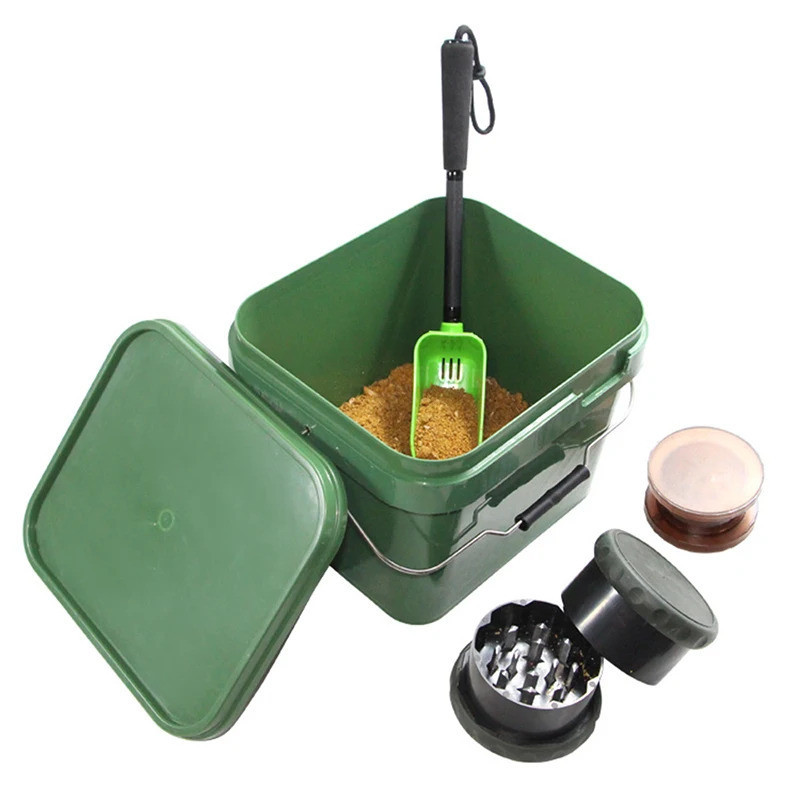 JSFUN Caixa de Pesca para Carpas, Balde de Pesca ao Ar Livre, Recipiente Portátil para Mistura de Iscas, Solução de Arma