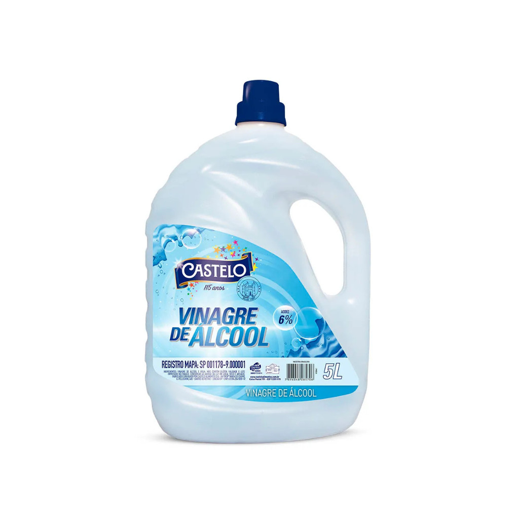 Vinagre de Álcool Castelo Frasco 5 Litros Acidez 6% em Oferta na Shopee